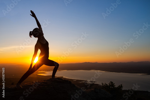 Silhouette Yoga on the Mountain