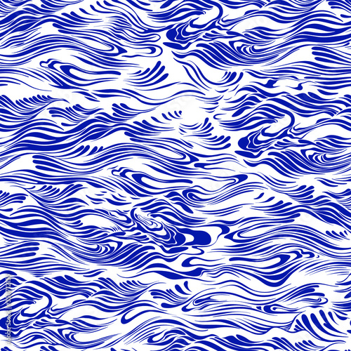 the waves. texture of the waves, the movement of water. graphic illustration of lines with a water surface. Seamless vector pattern for textiles, wallpaper, banners.