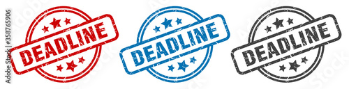 deadline stamp. deadline round isolated sign. deadline label set