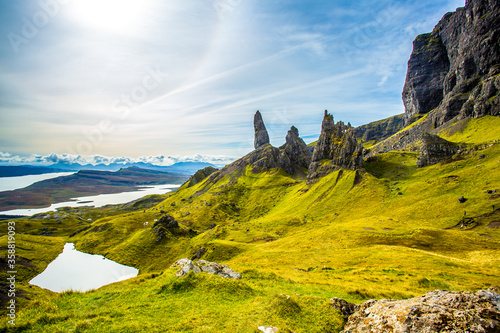 Old Man of Storr, Isle of Skye, Scotland. One of the famous places for hiking and sightseeing.