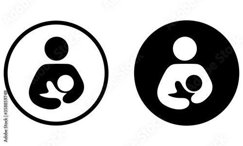 breastfeeding icon silhouette on white background