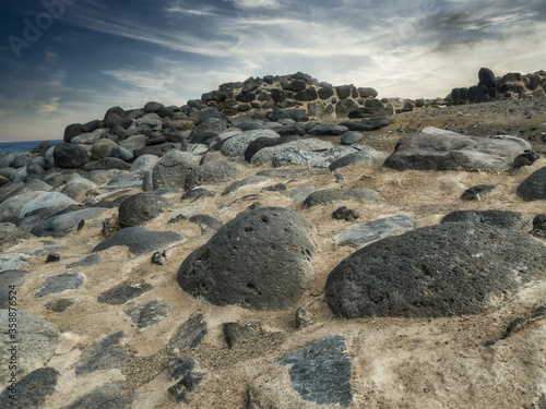 A landscape full of rocks