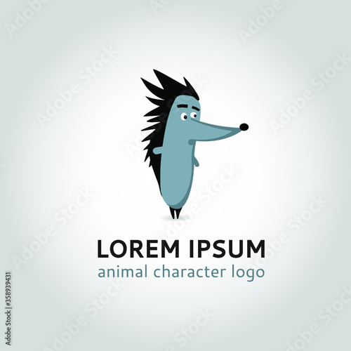 Hedgehog Animal character logo template