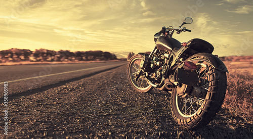 Freedom. Motorbike under sky