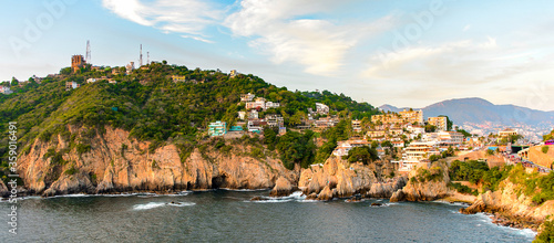 The rock La Quebrada, one of the most famous tourist attractions in Acapulco, Mexico.