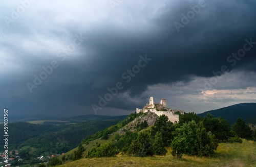 Historical castle Cachtice. Tourist attraction, tourism destination. Slovak historical castles, chateaus and churches.