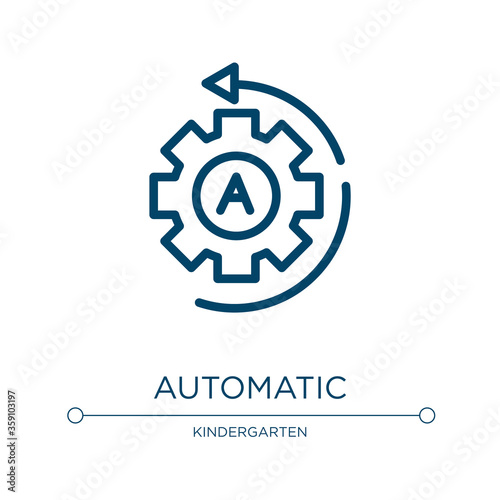 Automatic icon. Linear vector illustration from driving school collection. Outline automatic icon vector. Thin line symbol for use on web and mobile apps, logo, print media.