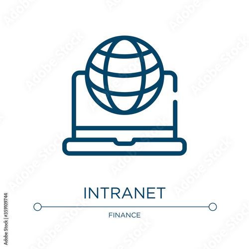 Intranet icon. Linear vector illustration from office collection. Outline intranet icon vector. Thin line symbol for use on web and mobile apps, logo, print media.