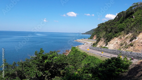 Noen Nangphaya viewpoint, the most beautiful route running along the sea and a fantastic scene of the blue sea in eastern of Thailand (Dream Destination)
