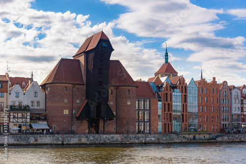Medieval port crane in Gdansk at Motlawa river