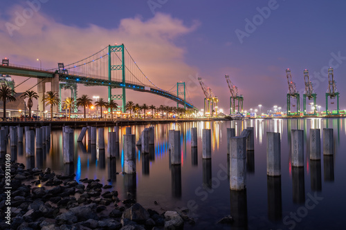 The Vincent Thomas Bridge in San Pedro, California