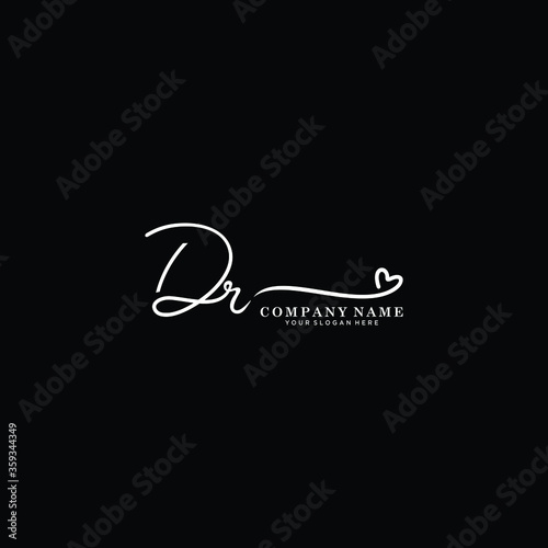 DR initials signature logo. Handwriting logo vector templates. Hand drawn Calligraphy lettering Vector illustration.