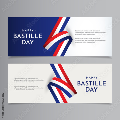 Happy Bastille Day Celebration Vector Template Design Illustration