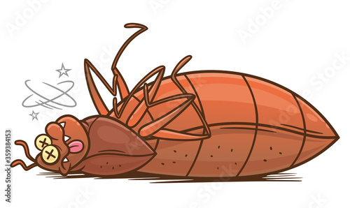 Dead cartoon bedbug