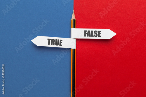 Pencil - direction indicator - choice of true or false.