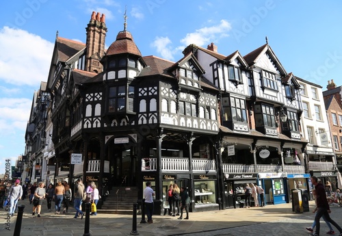 The historic Rows in the centre of Chester, England. 