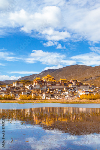 Ganden Sumtseling Monastery, a traditional Tibetan Buddhism temple in City Shangri-La, China.