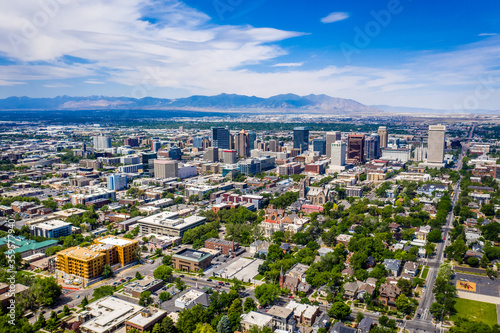 Downtown Salt Lake City Wide June Afternoon