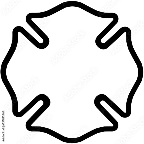 Maltese Cross Outline Florian Firefighter Symbol