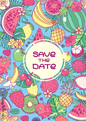 vector save the date invitation template concept