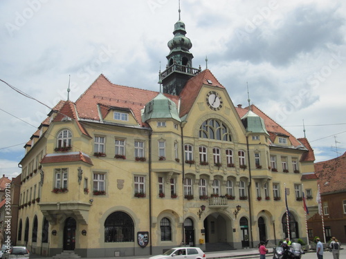 Beautiful building of the town hall in Ptuj, Slovenia