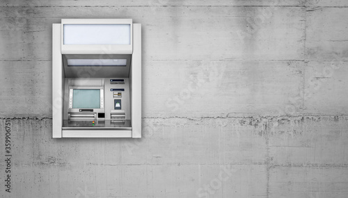 Atm Machine on concrete wall