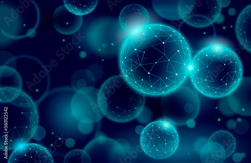 3D nanotechnology fullerene texture cyberspace. Nano fiber chemical modern material design. Atom molecule macro structure layer superconductor development vector illustration