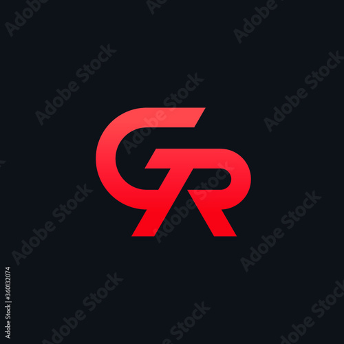 GR or RG. Monogram of Two letters G&R or R&G. Luxury, simple, minimal and elegant GR, RG logo design. Vector illustration template.