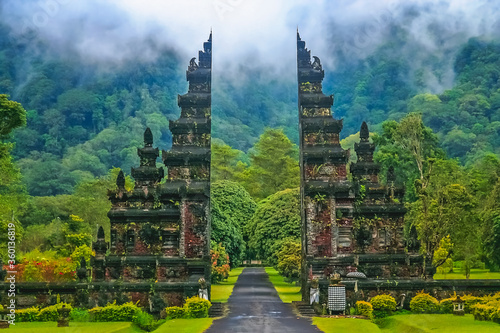 Gates to one of the Hindu temples in Bali in Indonesia