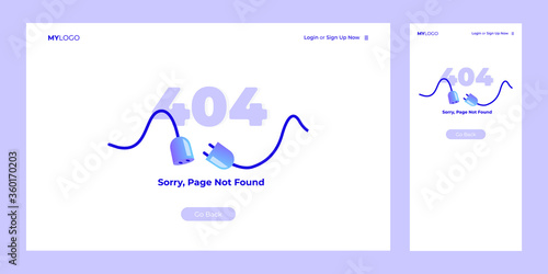 Error 404 landing page concept