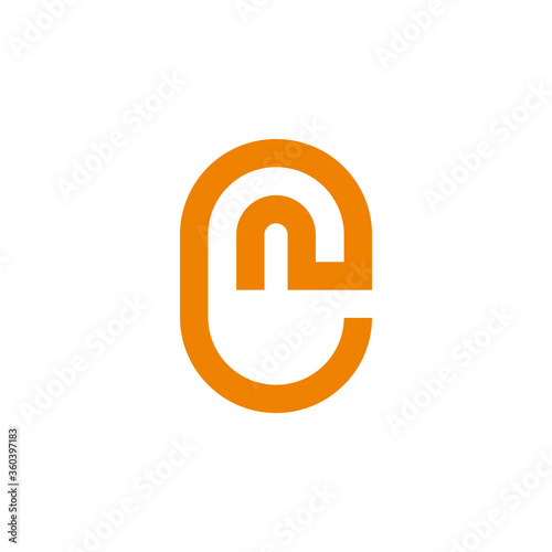 letter ne simple geometric line symbol logo vector