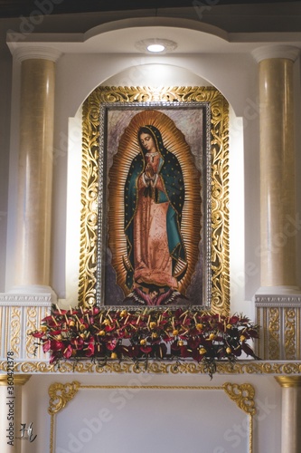 BOGOTA, COLOMBIA - May 12, 2019: Virgen de Guadalupe