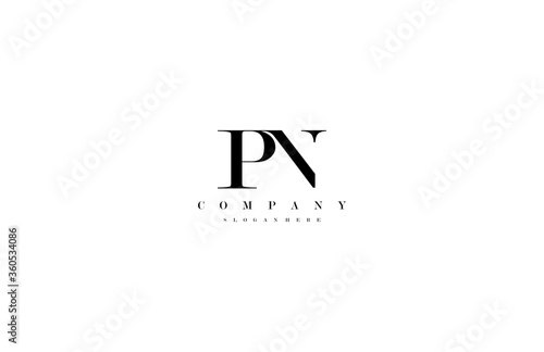 Letter PN Minimal Linked Logo Vector