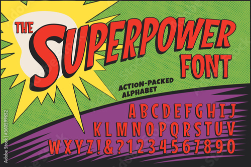 A Classic Comic Book Logo Alphabet; The Superpower Font