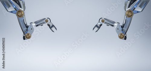 Metallic robotic arms with space