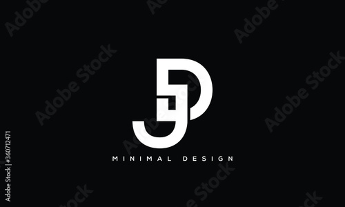 alphabet letters monogram icon logo DJ or JD