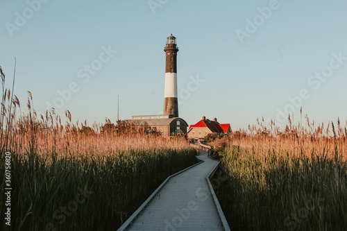 Beautiful view of Robert Moses State Park Fire in New York, USA