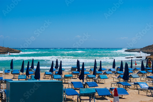 Empty beach in hotel