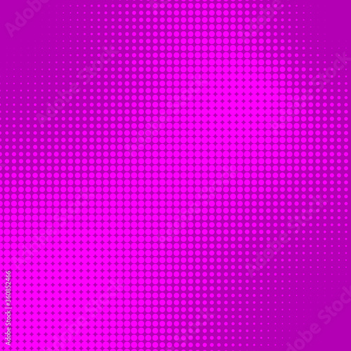 Bright pink and purple pop art retro background with halftone in comic style. Gradient pop-art template. Dots design. Vector illustration.