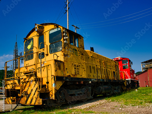 Detail of a switcher railroad locomotive 