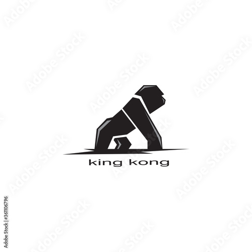 kingkong black illustration of animal logo vector design