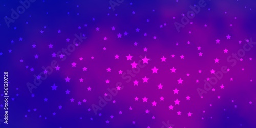Dark Blue, Red vector template with neon stars. Colorful illustration in abstract style with gradient stars. Pattern for new year ad, booklets.