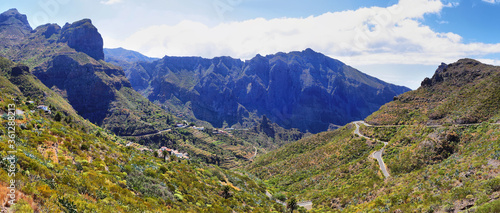 Breathtaking landscape in road to Masca, small village in Tenerife island, Spain