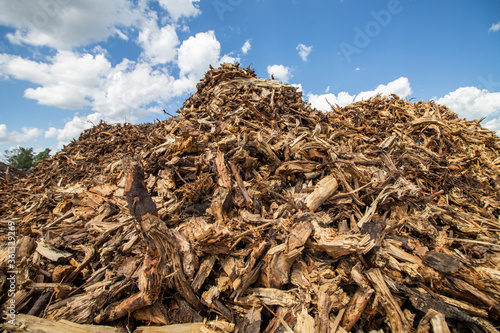 wood chips for biomass combustion. green renewable energy