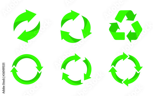 Recycle icon. Recycle vector symbols on white background. Vector illustration