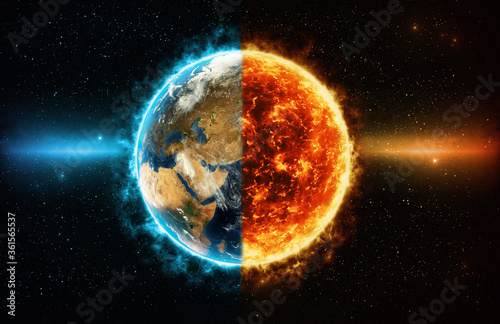 Planet aus Erde und Sonne 