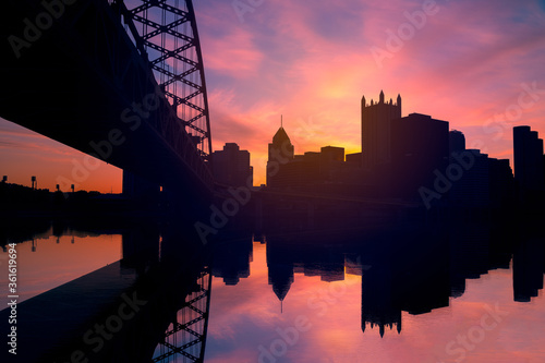 sunrise in the city of Pittsburgh