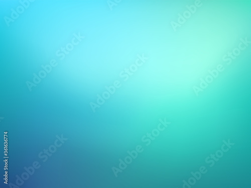 Abstract teal blue gradient background. Blurred turquoise water backdrop. Vector illustration for your graphic design, banner, summer or aqua poster