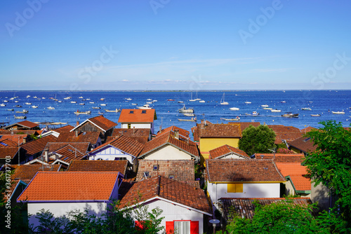 L'herbe village on atlantic coast in arcachon bay at lege cap ferret in France