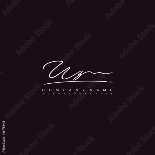 UZ initials signature logo. Handwriting logo vector templates. Hand drawn Calligraphy lettering Vector illustration. 